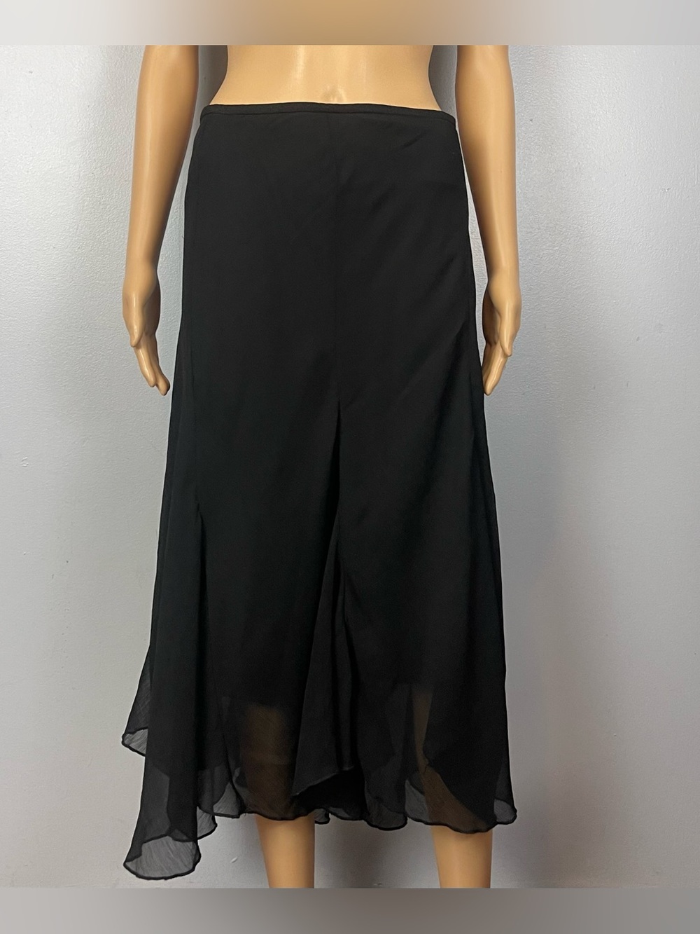 Black Vintage Godet Skirt